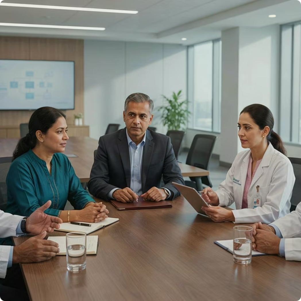 Orange Healthcare consultants advising hospital doctors