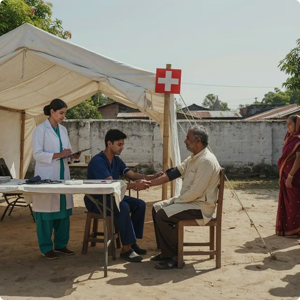 Hospital community health camp for brand outreach